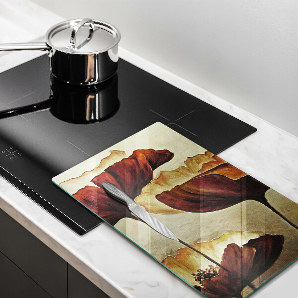 Üveg vágódeszka Festett boho virágok