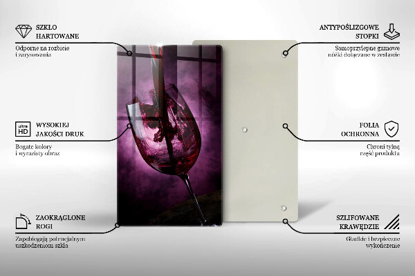 Üveg vágódeszka Egy pohár bor