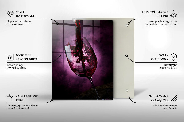 Üveg vágódeszka Egy pohár bor