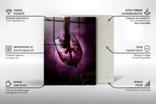 Üveg vágódeszka Egy pohár bor