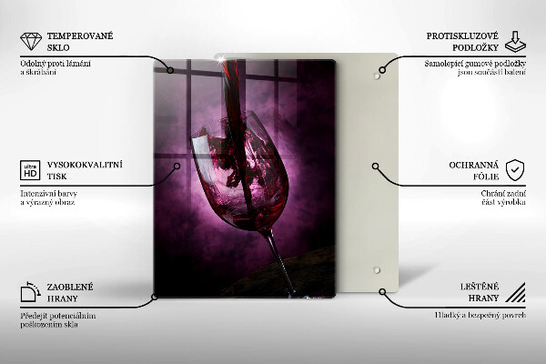 Üveg vágódeszka Egy pohár bor