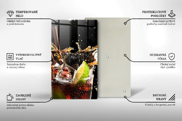 Üveg vágódeszka Igyál jéggel