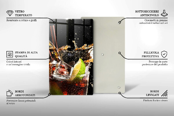 Üveg vágódeszka Igyál jéggel