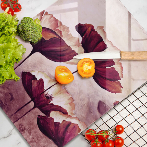 Üveg vágódeszka Virágfestés