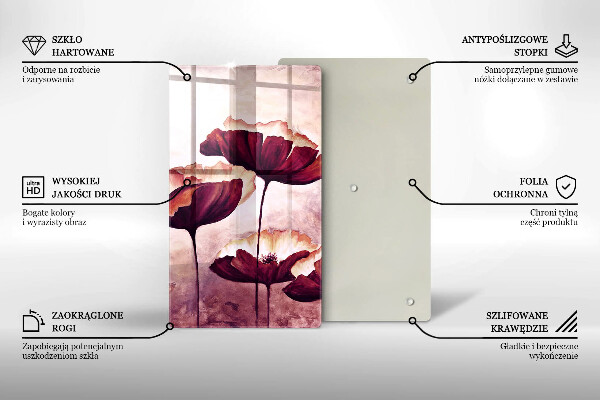 Üveg vágódeszka Virágfestés