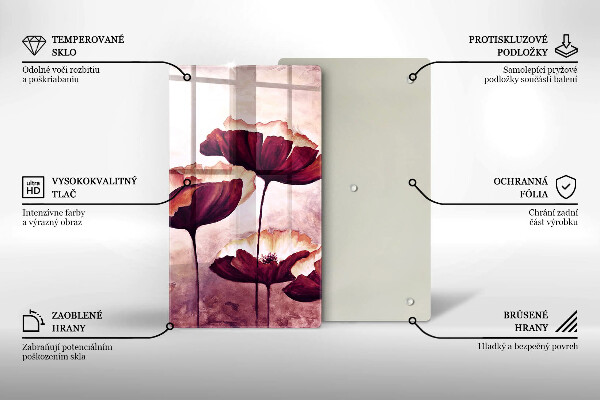 Üveg vágódeszka Virágfestés