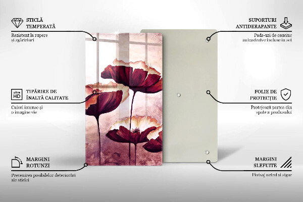 Üveg vágódeszka Virágfestés