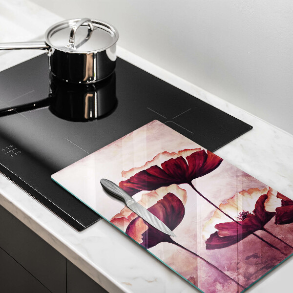 Üveg vágódeszka Virágfestés