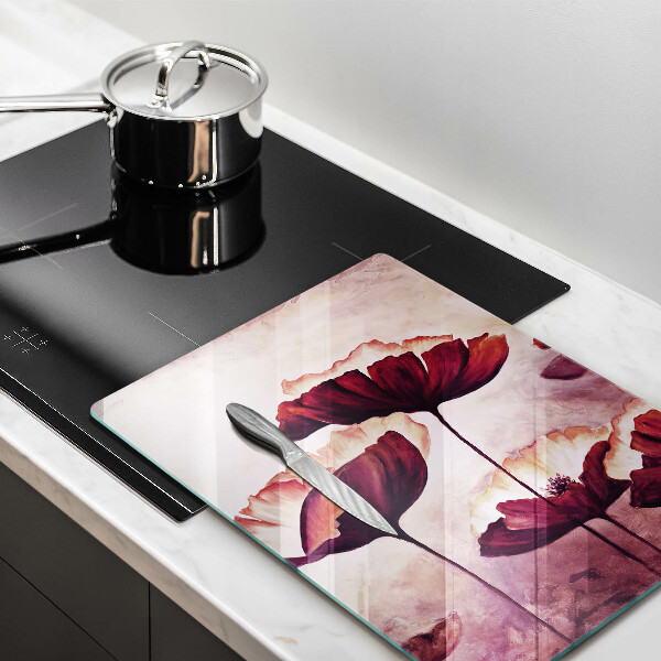 Üveg vágódeszka Virágfestés