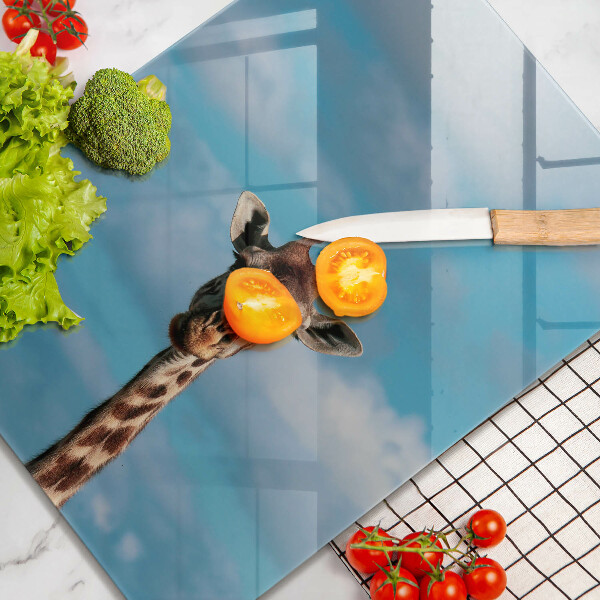 Üveg vágódeszka Zsiráf és az ég