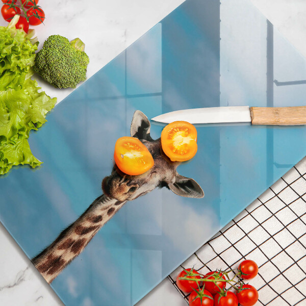 Üveg vágódeszka Zsiráf és az ég