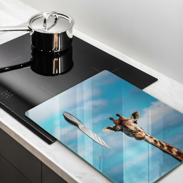 Üveg vágódeszka Zsiráf és az ég