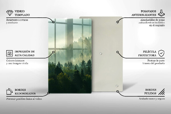 Üveg vágódeszka Tájkép az erdőre