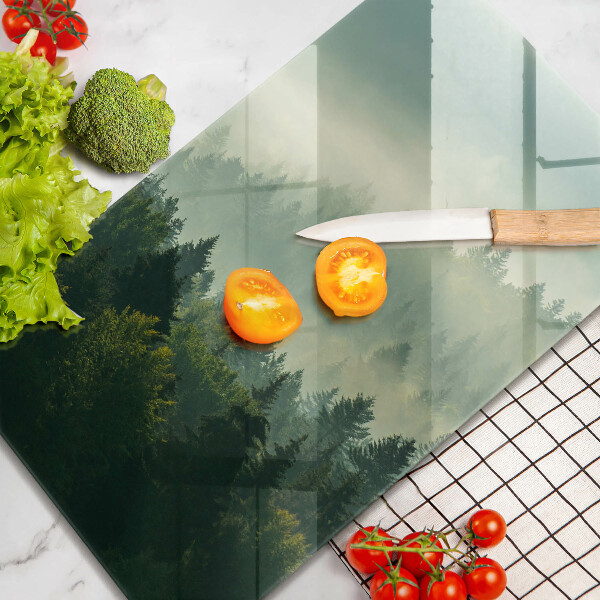 Üveg vágódeszka Tájkép az erdőre