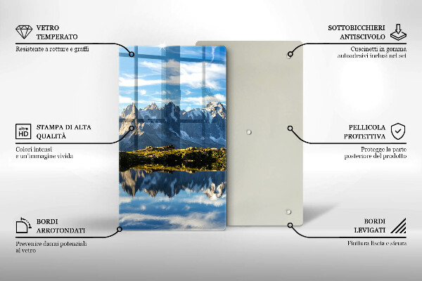 Üveg vágódeszka Hegyi táj