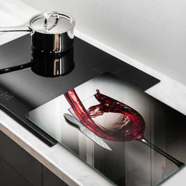 Üveg vágódeszka Pohár és vörösbor