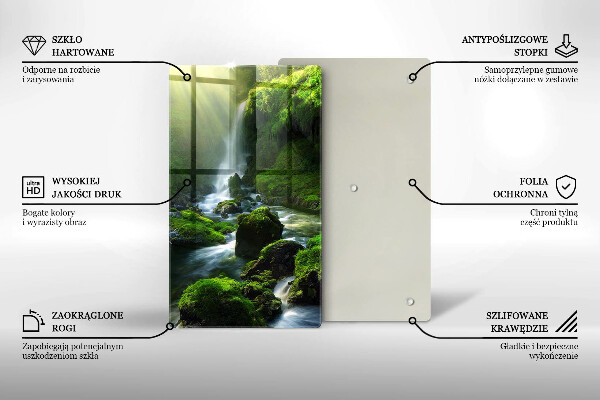 Üveg vágódeszka Vízesés a dzsungelben