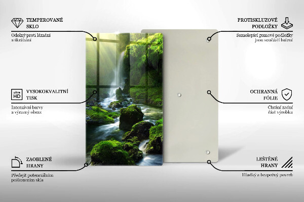 Üveg vágódeszka Vízesés a dzsungelben