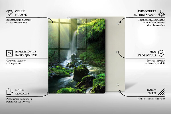 Üveg vágódeszka Vízesés a dzsungelben