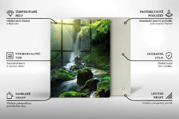 Üveg vágódeszka Vízesés a dzsungelben