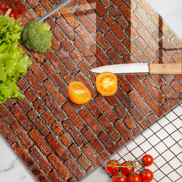 Üveg vágódeszka Téglafal fala
