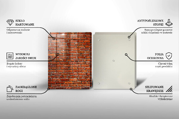 Üveg vágódeszka Téglafal fala