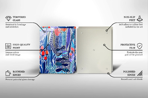 Üveg vágódeszka Festett rét