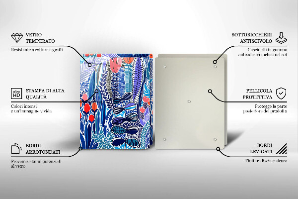 Üveg vágódeszka Festett rét