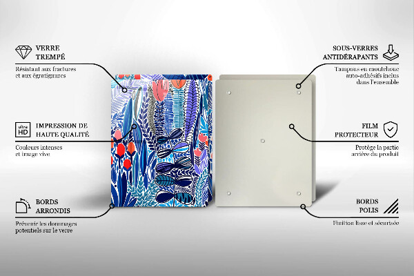 Üveg vágódeszka Festett rét