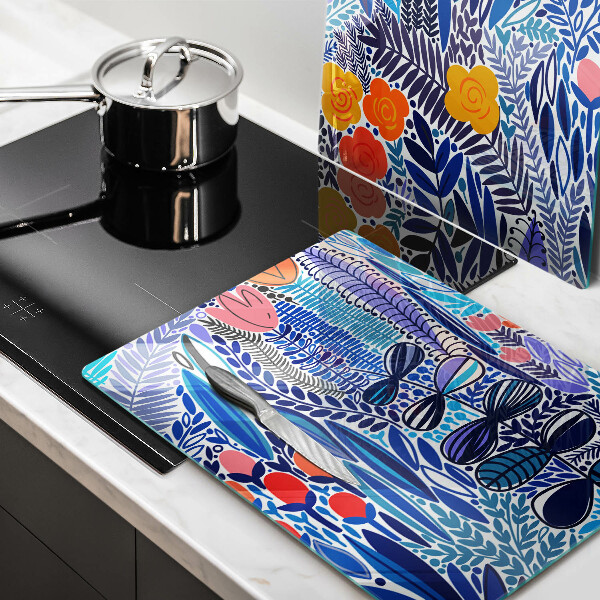 Üveg vágódeszka Festett rét