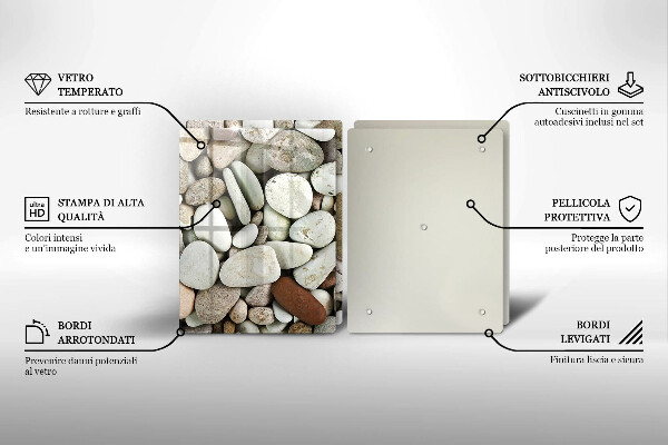 Üveg vágódeszka Kis kövek háttér