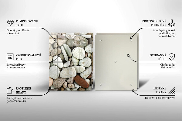 Üveg vágódeszka Kis kövek háttér