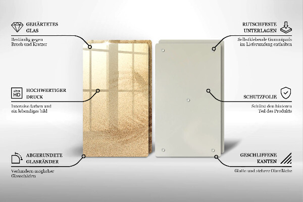 Üveg vágódeszka Tengerparti homokos nyaralás