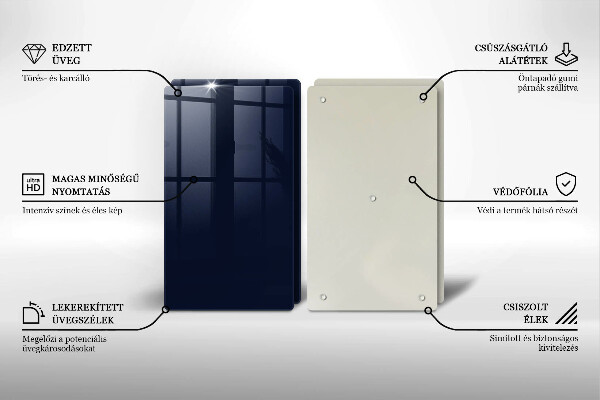 Üveg vágódeszka sötétkék