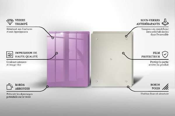 Üveg vágódeszka Lila színű