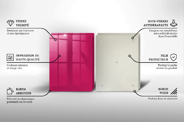 Üveg vágódeszka Rózsaszín szín