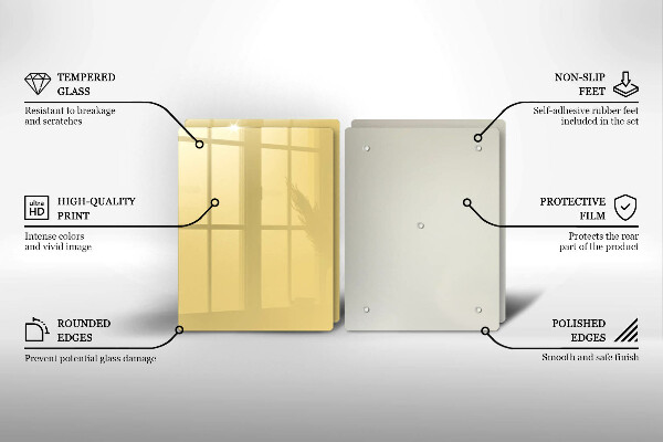 Üveg vágódeszka Sárga