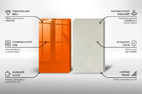 Üveg vágódeszka narancsszín