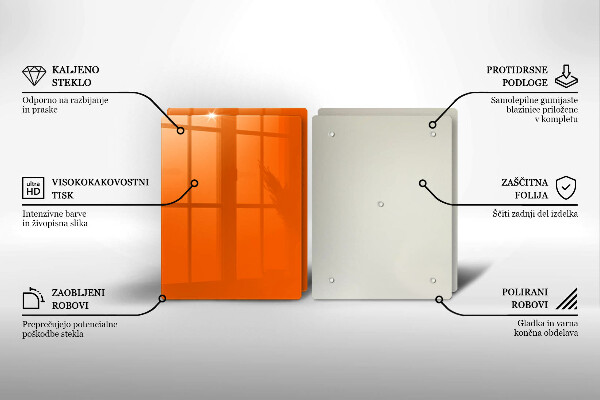 Üveg vágódeszka narancsszín