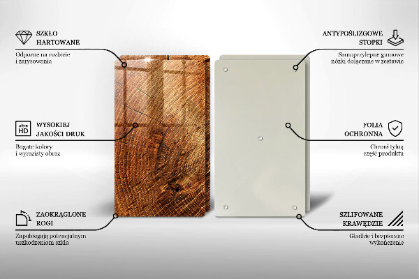 Üveg vágódeszka A fa fa erezete