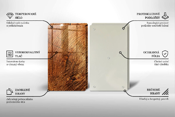 Üveg vágódeszka A fa fa erezete