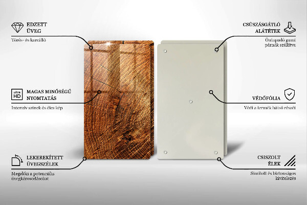 Üveg vágódeszka A fa fa erezete