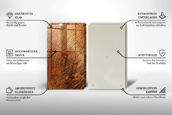 Üveg vágódeszka A fa fa erezete