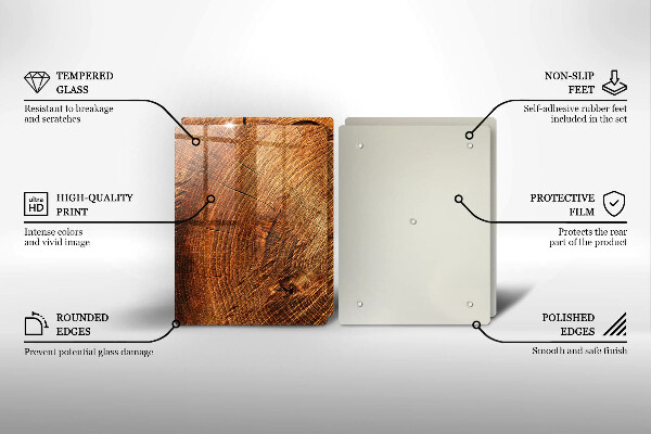 Üveg vágódeszka A fa fa erezete