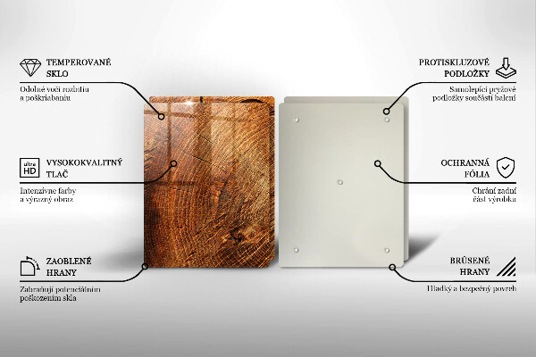 Üveg vágódeszka A fa fa erezete