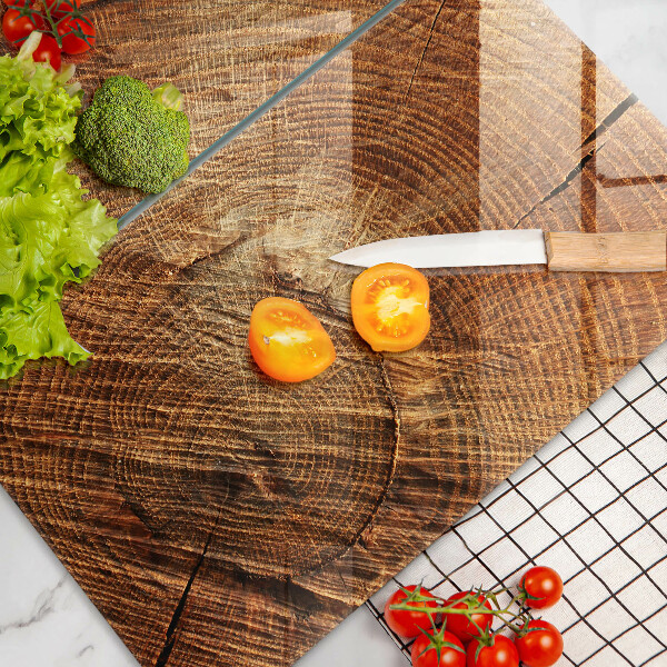 Üveg vágódeszka A fa fa erezete