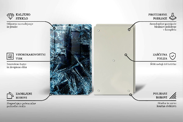 Üveg vágódeszka Éles jég szerkezete