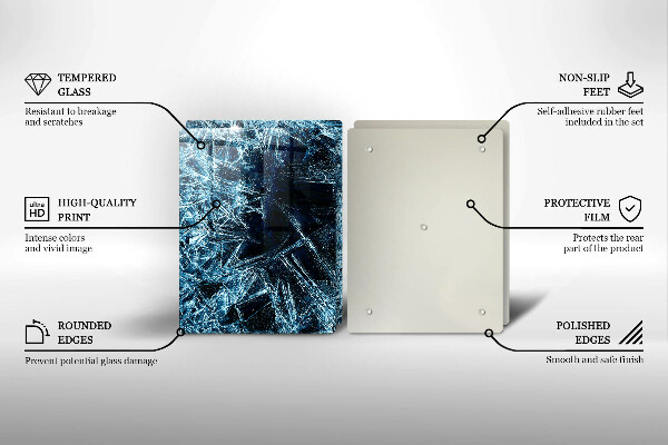 Üveg vágódeszka Éles jég szerkezete