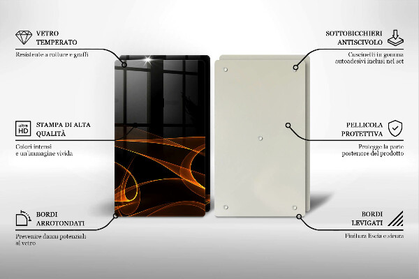 Üveg vágódeszka Absztrakt vonalak