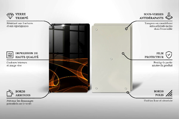 Üveg vágódeszka Absztrakt vonalak